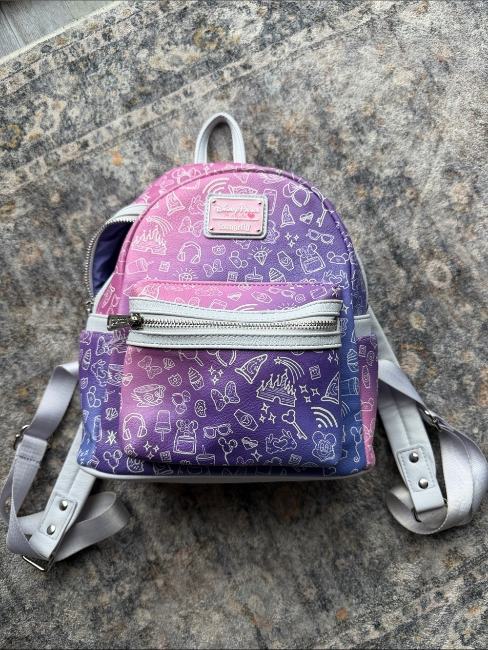 Loungefly Pink to Purple Ombre Disney Icons Mini Backpack